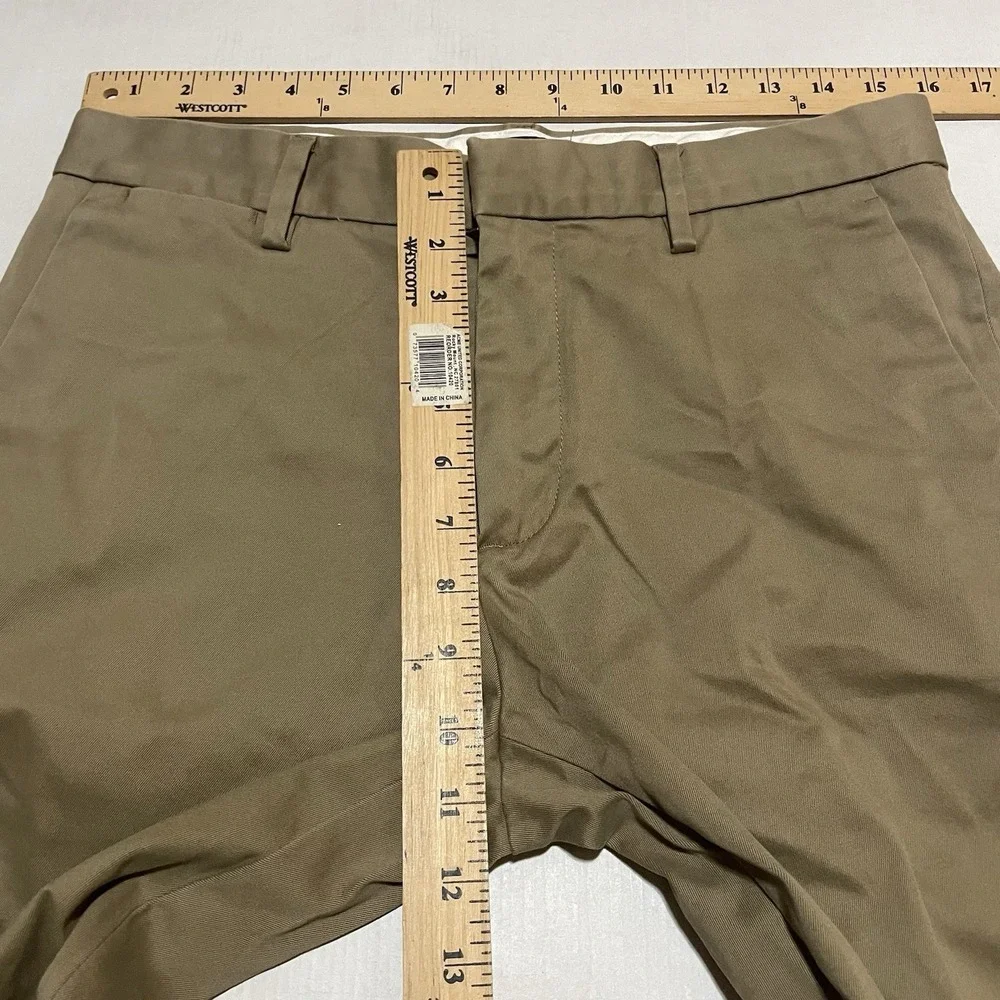 Banana Republic Aiden Chino Pants Mens 31 X 30.5 Khaki Flat Front Stretch Cotton